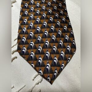 Vintage 90s Walker Bros / JZ Richards Silk Geometric Tie Art Deco USA